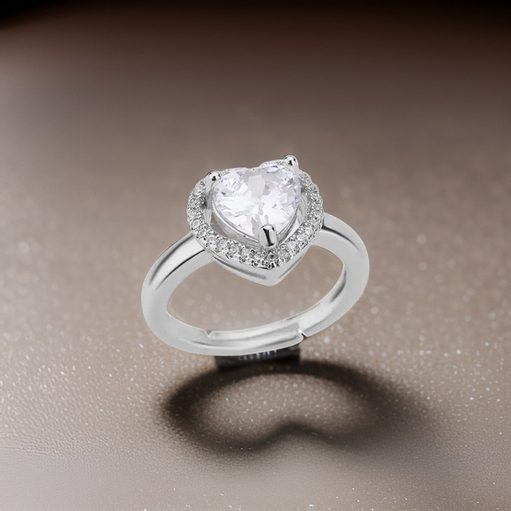 Paloma Zircon Heart Rings / Stainless Steel - Nina Kane Jewellery