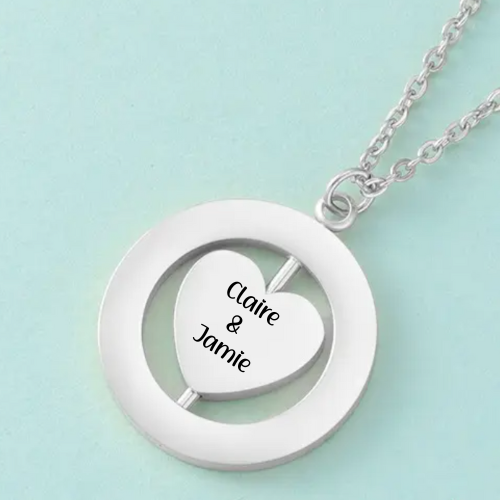 Ellie Rotating Heart Personalised Necklaces / 18K Gold Plated - Nina Kane Jewellery