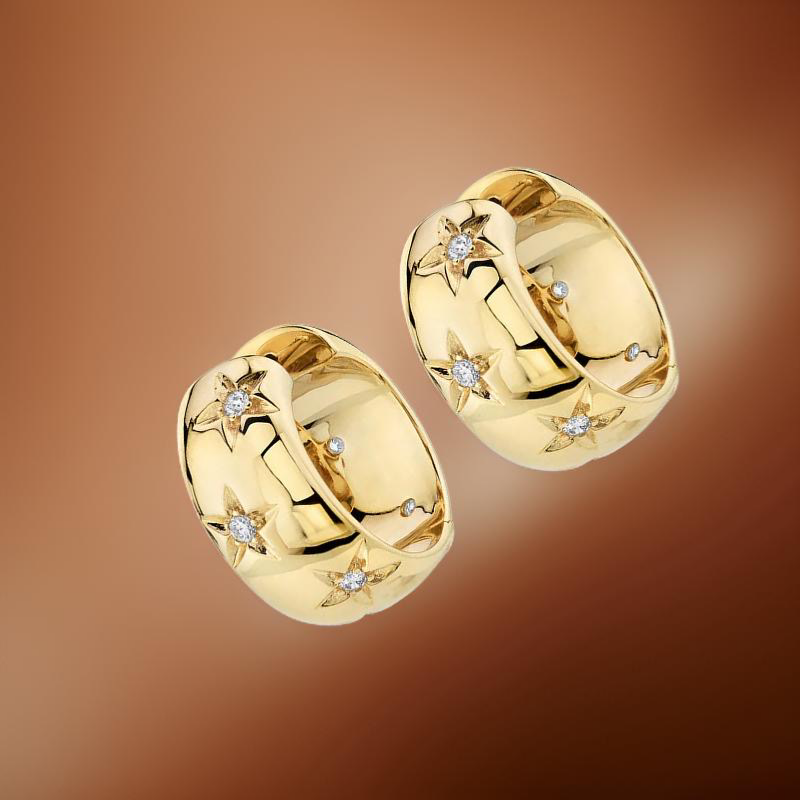 Beatrix Zircon Star Hoops / 18K Gold Plated - Nina Kane Jewellery