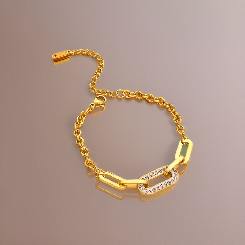 Electra Paperclip Chain Bracelet / Stainless Steel - Nina Kane Jewellery