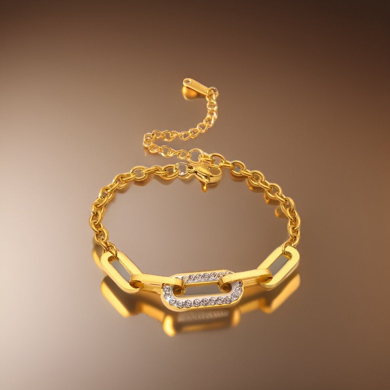 Electra Paperclip Chain Bracelet / Stainless Steel - Nina Kane Jewellery