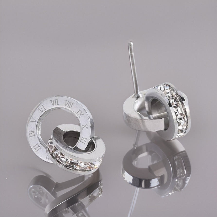 Birkley Roman Earrings / Titanium Steel - Nina Kane Jewellery