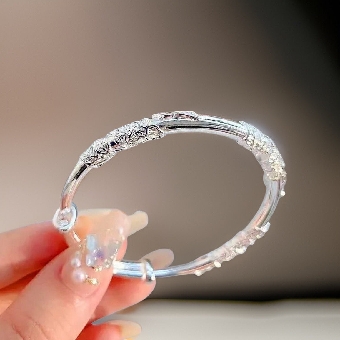 Hermione Inlaid Flower Bracelet / Stainless Steel - Nina Kane Jewellery