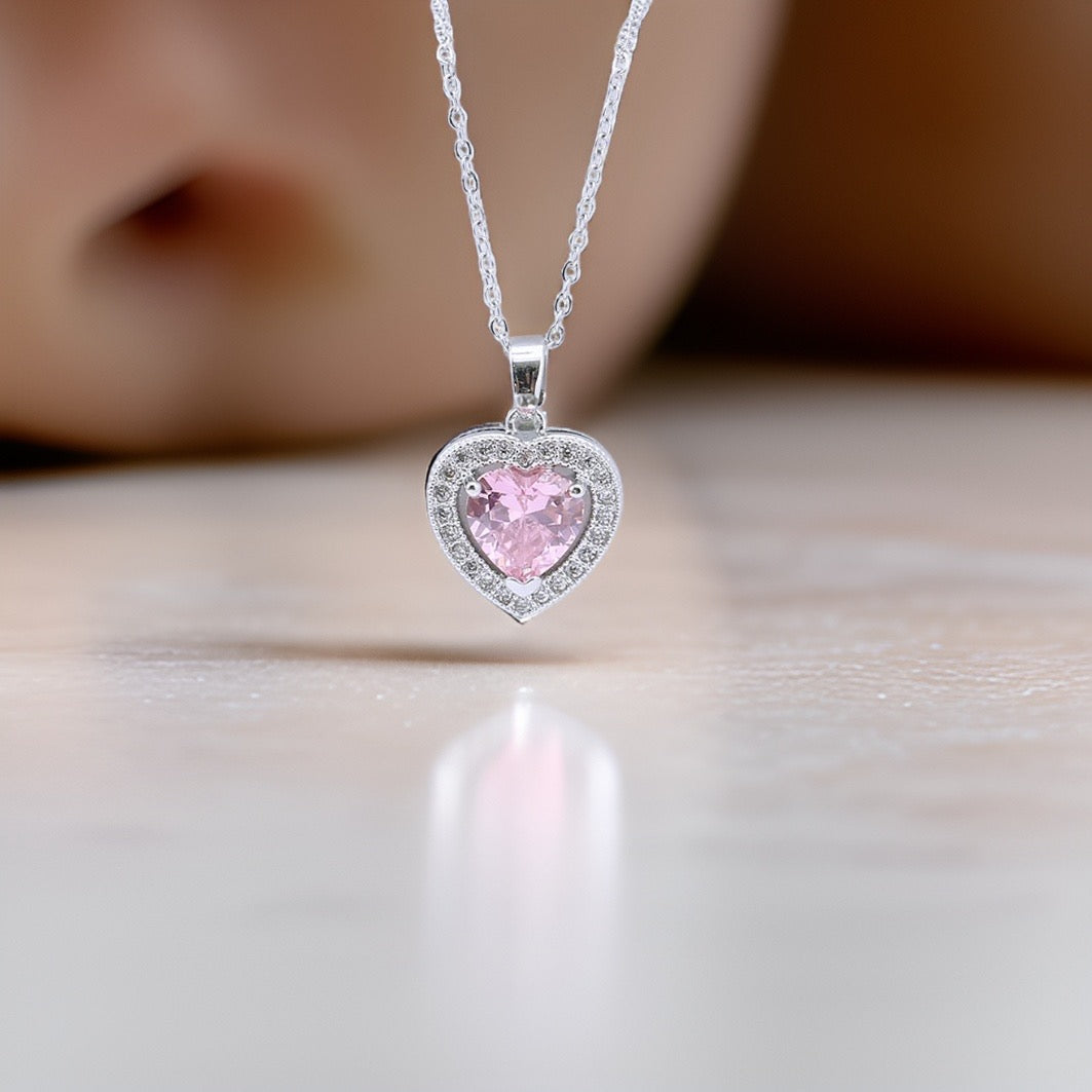 Nevada Silver Heart Necklace / Stainless Steel - Nina Kane Jewellery