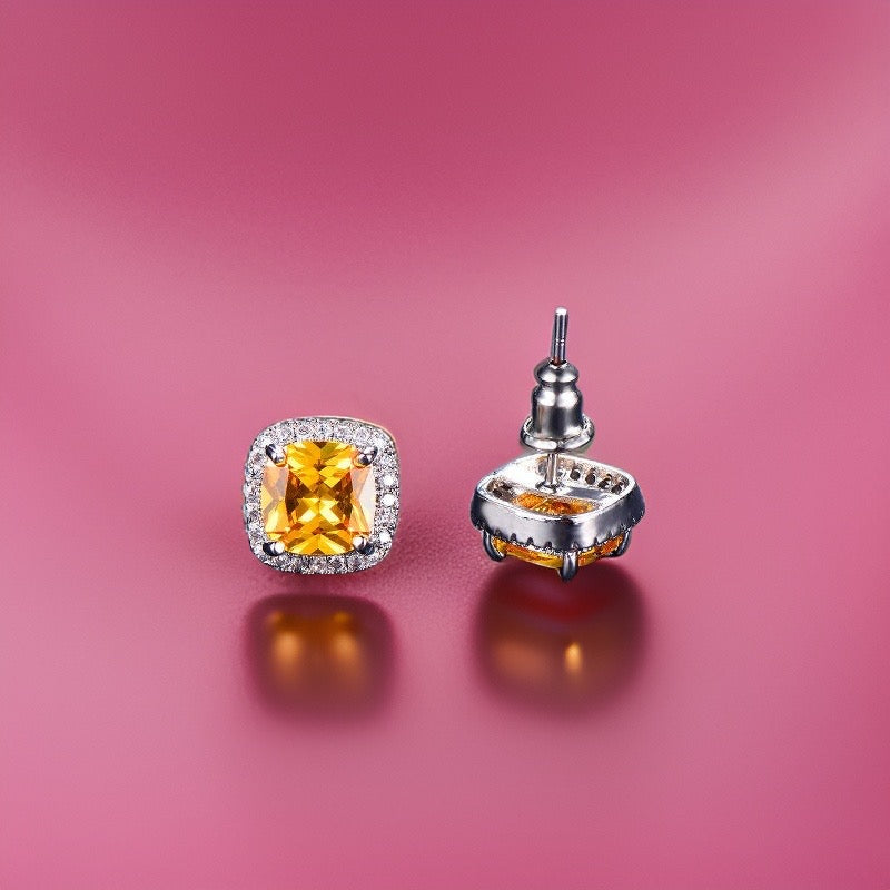 Antoinette Zircon Stud Earrings / Sterling Silver - Nina Kane Jewellery