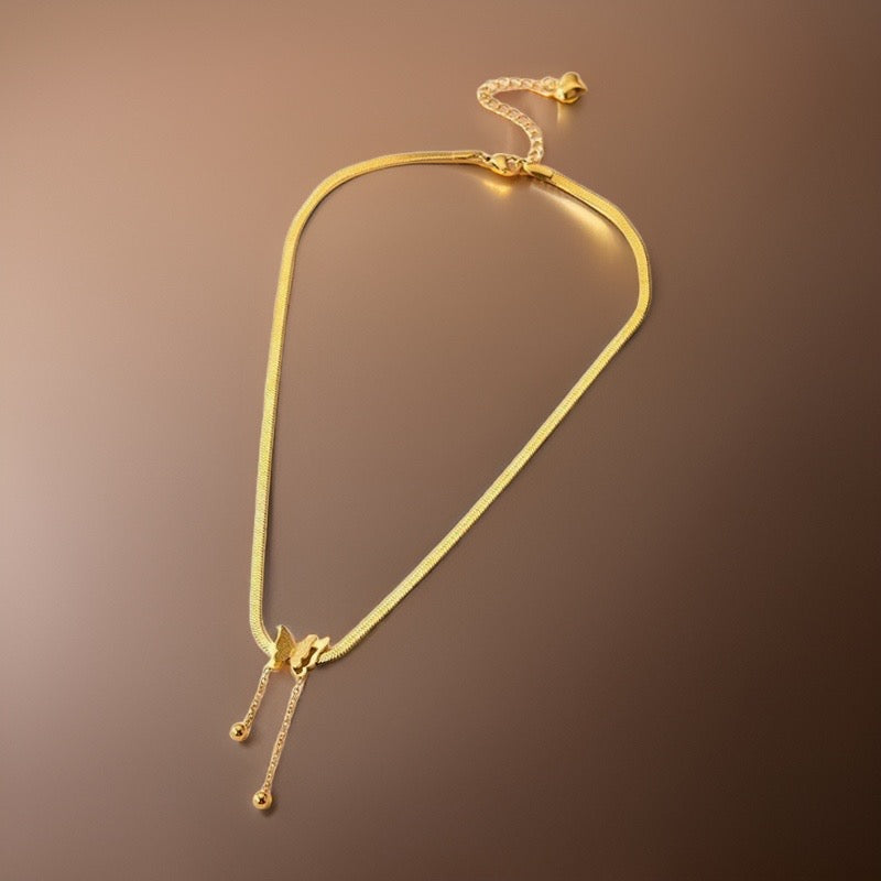 Carina Vintage Butterfly Necklace / Stainless Steel - Nina Kane Jewellery