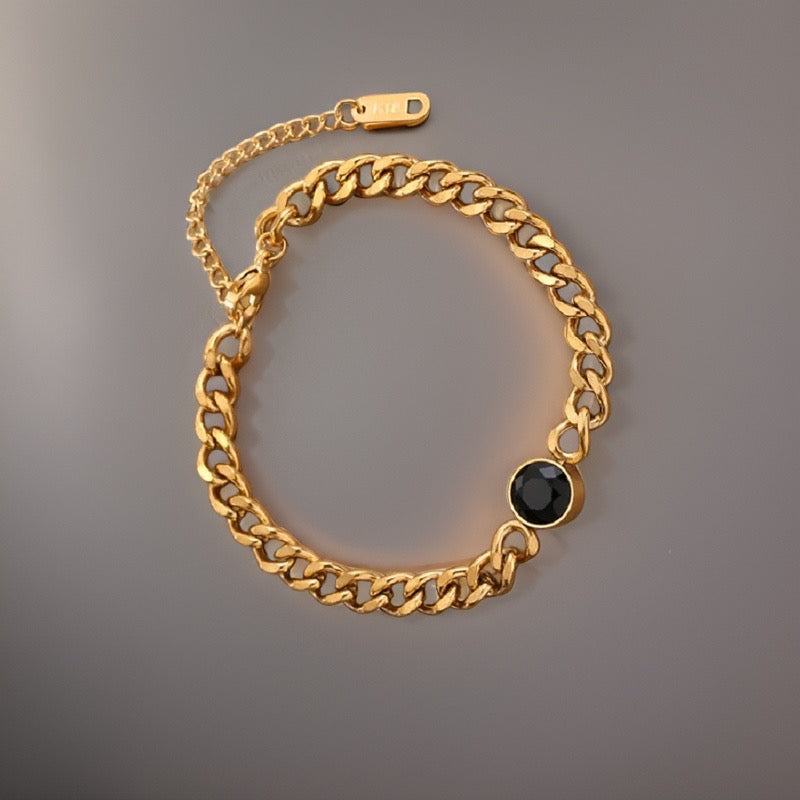Faro Chunky Cuban Bracelet / 18K Gold Plated - Nina Kane Jewellery