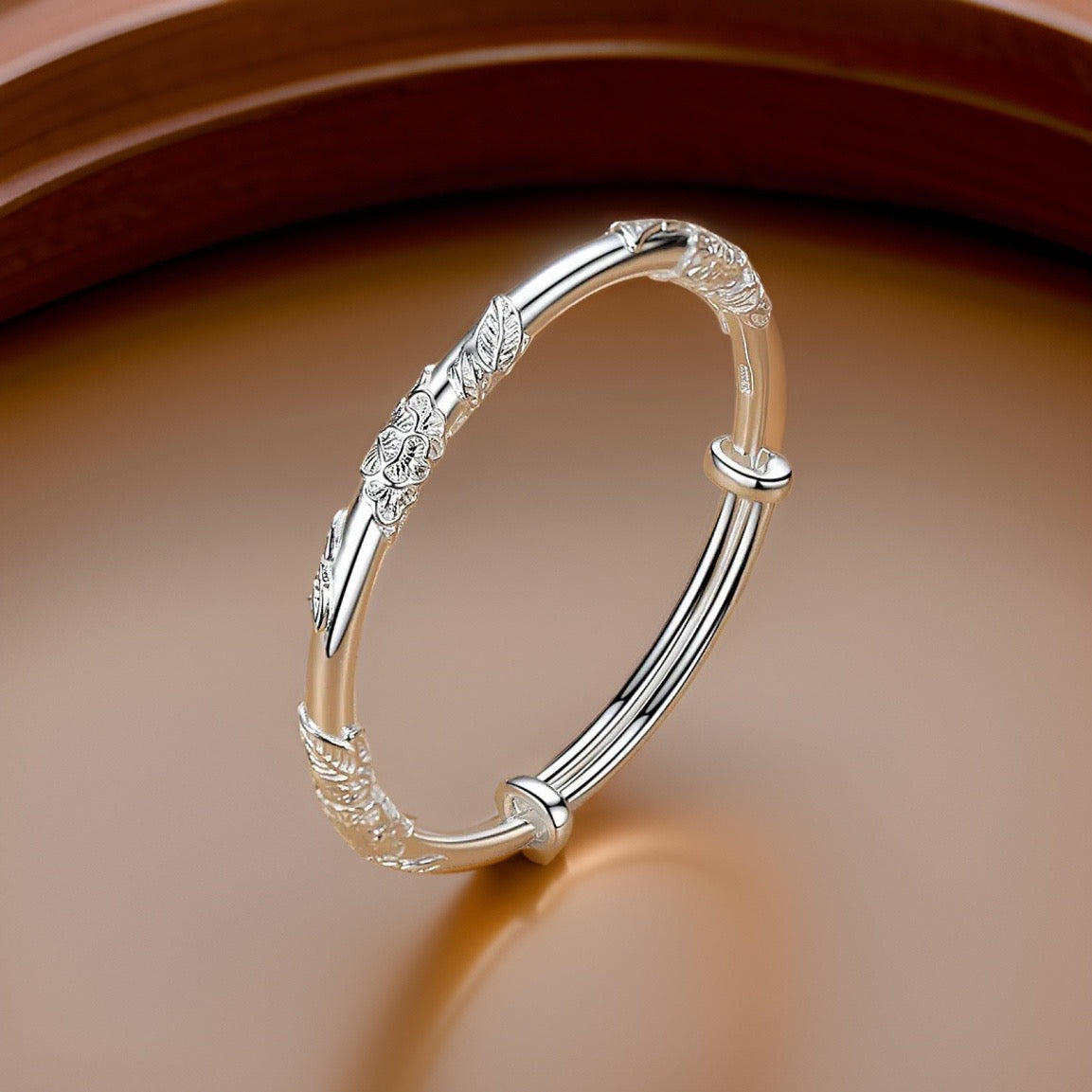 Hermione Inlaid Flower Bracelet / Stainless Steel - Nina Kane Jewellery