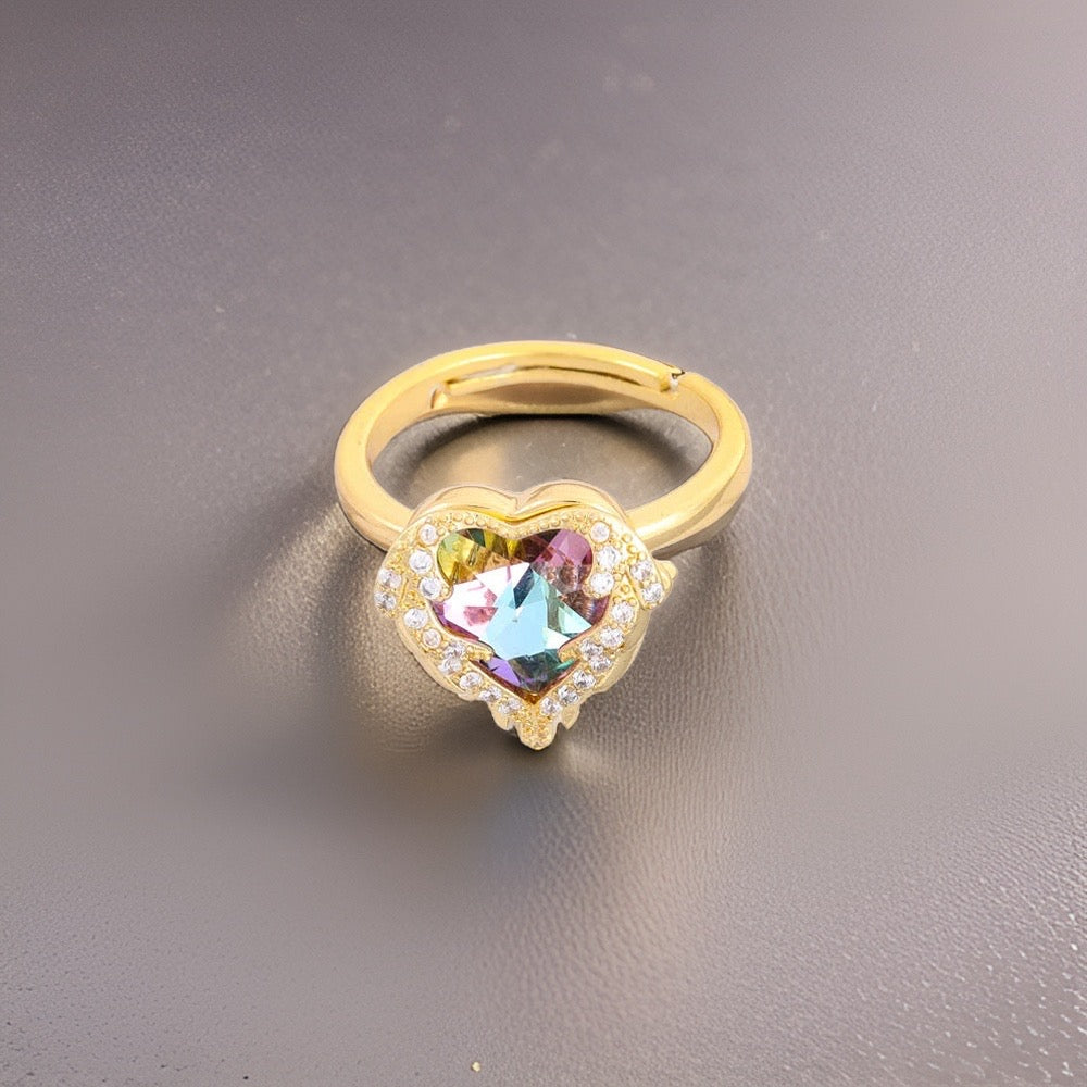 Trinity Ocean Heart Ring / Stainless steel - Nina Kane Jewellery