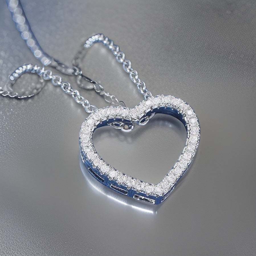 Catalina Silver Heart Necklace / Stainleds Steel - Nina Kane Jewellery