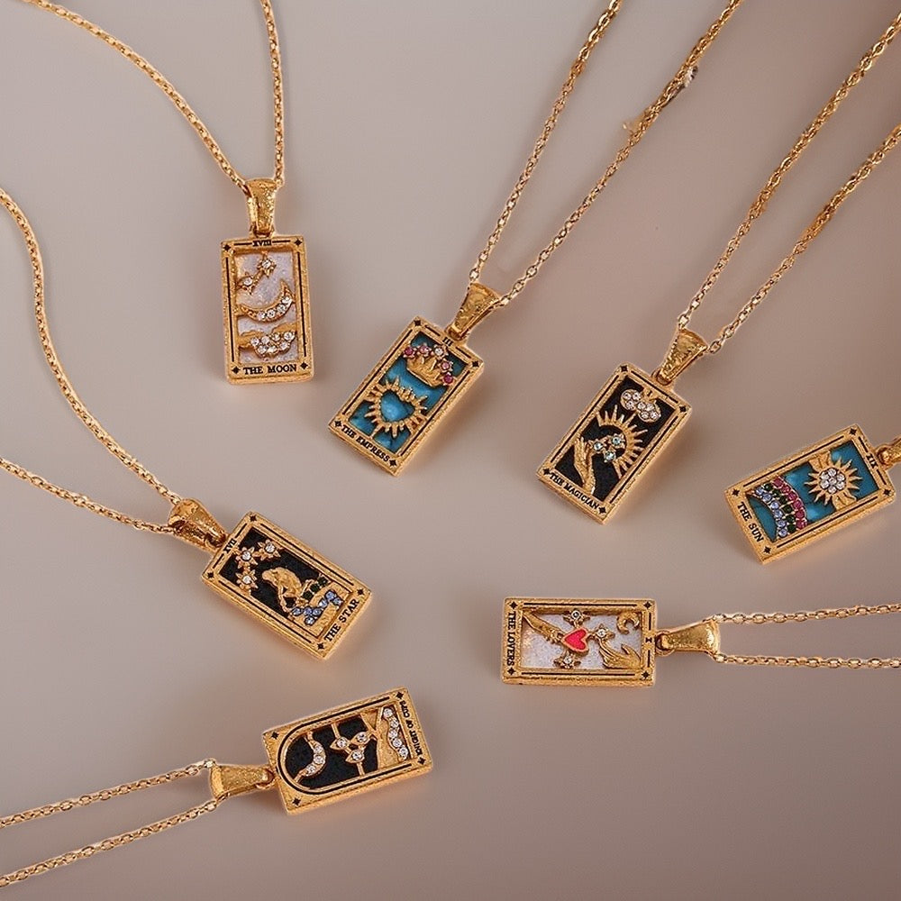 Evangeline Tarot Card Pendants / Stainless Steel - Nina Kane Jewellery