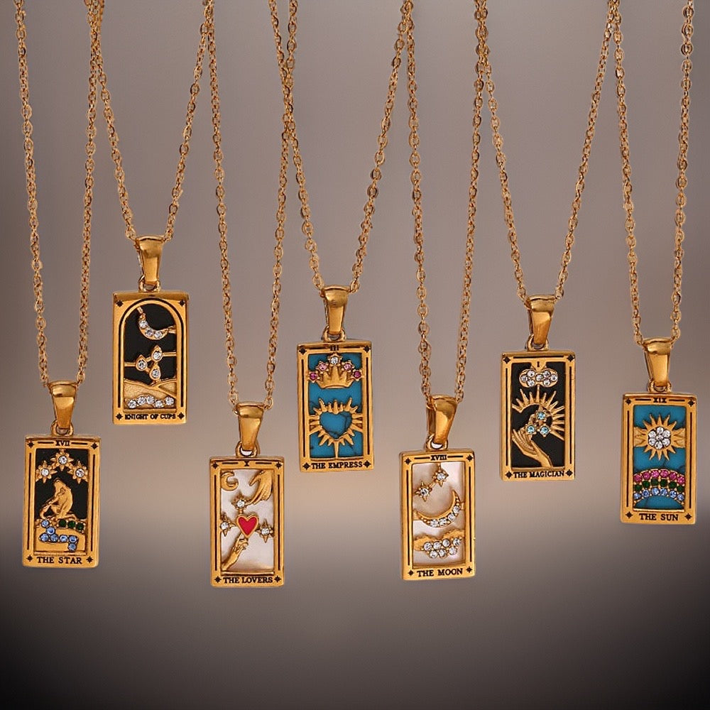 Evangeline Tarot Card Pendants / Stainless Steel - Nina Kane Jewellery