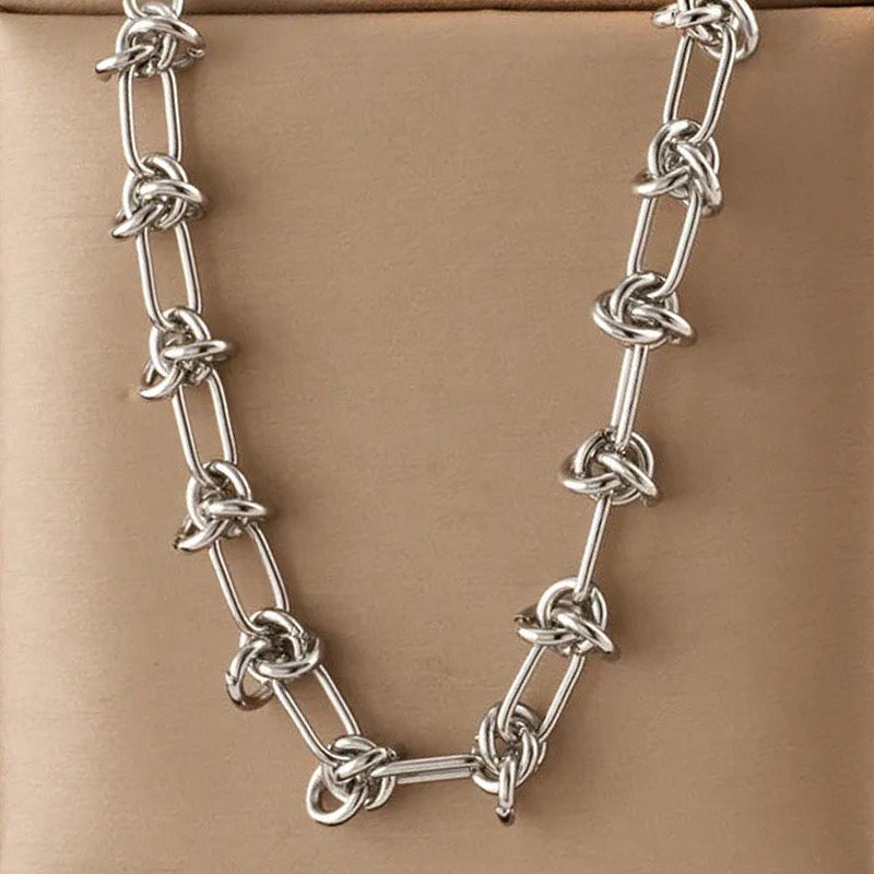 Estera Knot Link Chain Necklace /18K Gold Plated - Nina Kane Jewellery