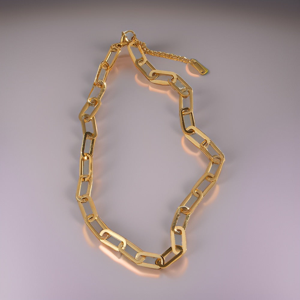 Aurora Minimalist Clip Chain Necklace / 18K Gold Plated - Nina Kane Jewellery