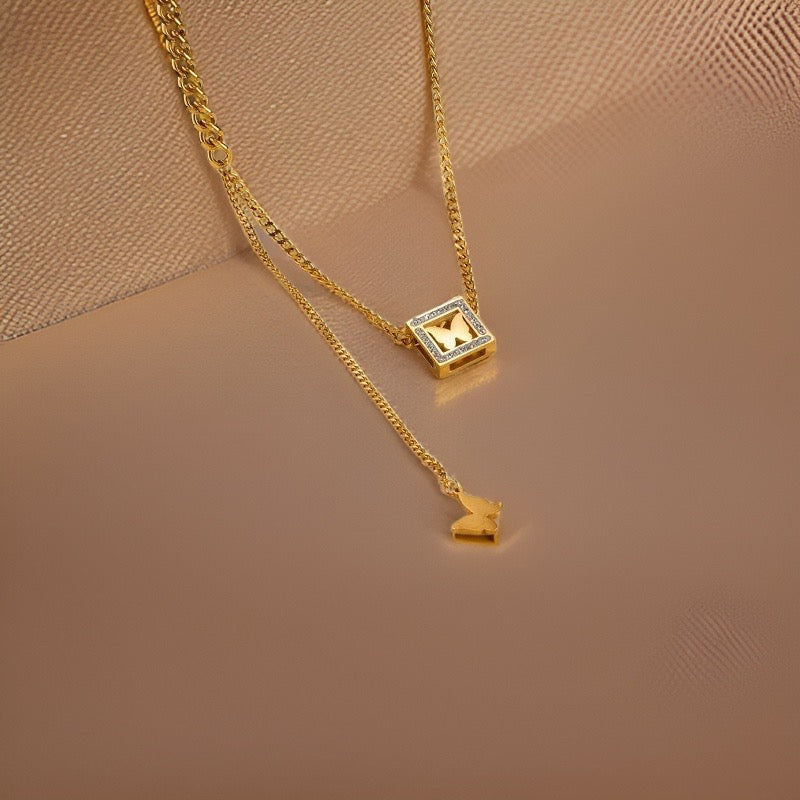 Gabriella Butterfly Pendant / Stainless Steel - Nina Kane Jewellery