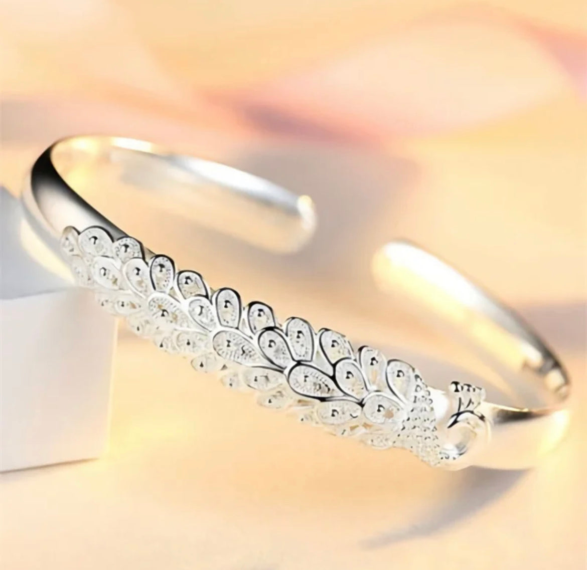 Winnie Inlaid Peacock Bangle / 925 Sterling Silver - Nina Kane Jewellery
