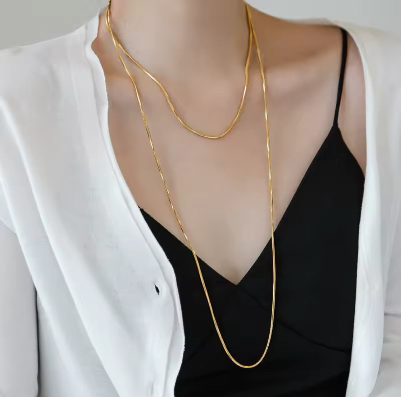 Chloe Extra Long Rope Chain / 18K Gold Plated - Nina Kane Jewellery