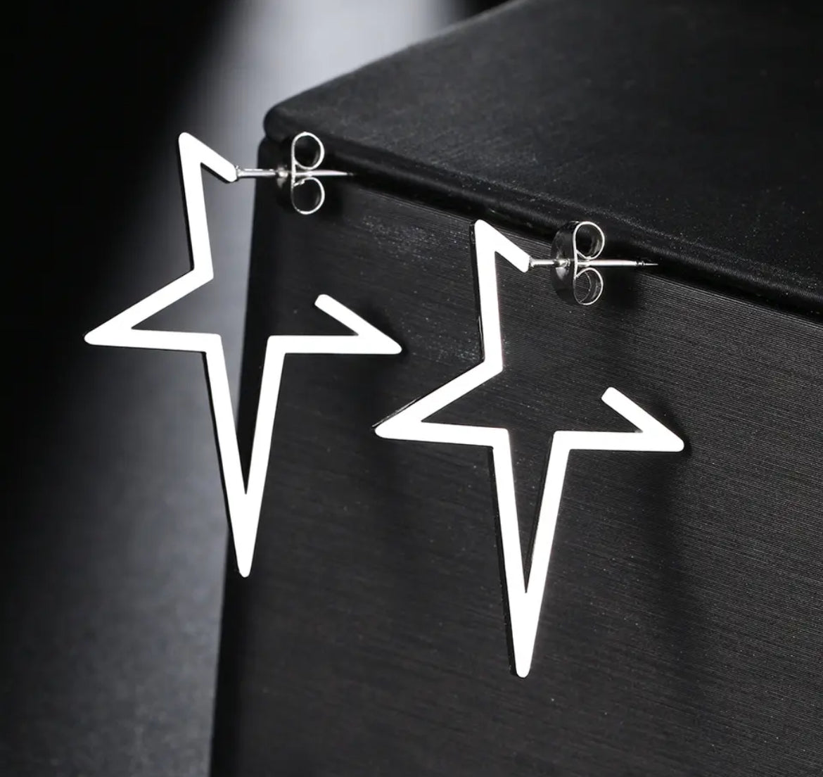 Georgia Star Shaped Hoop Earrings / Stainless Steel - Nina Kane Jewellery