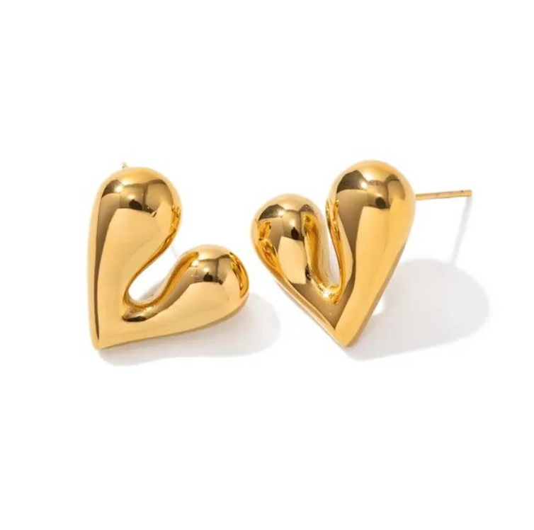 Maribel Heart Earrings / Stainless Steel - Nina Kane Jewellery