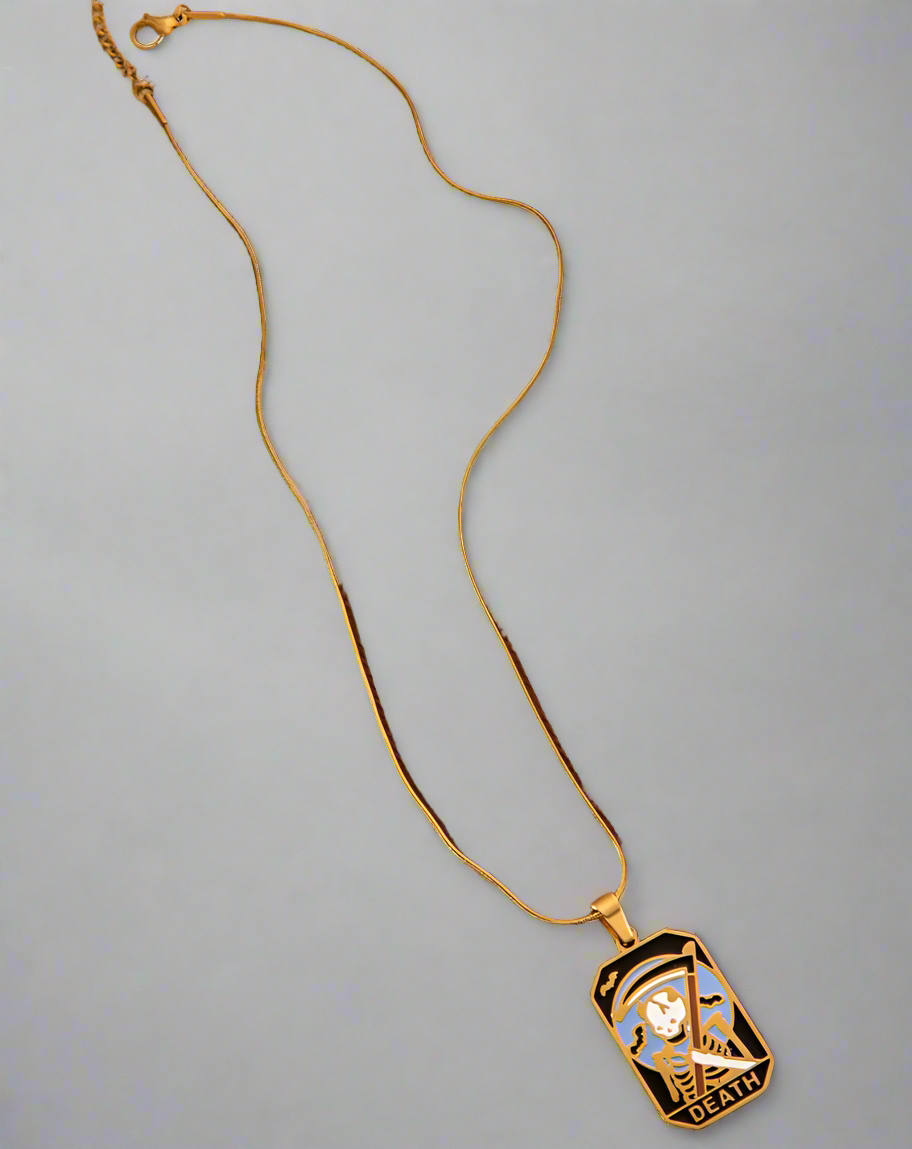Hecate Oil Drip Tarot Card Necklaces / 18K Gold Plated - Nina Kane Jewellery