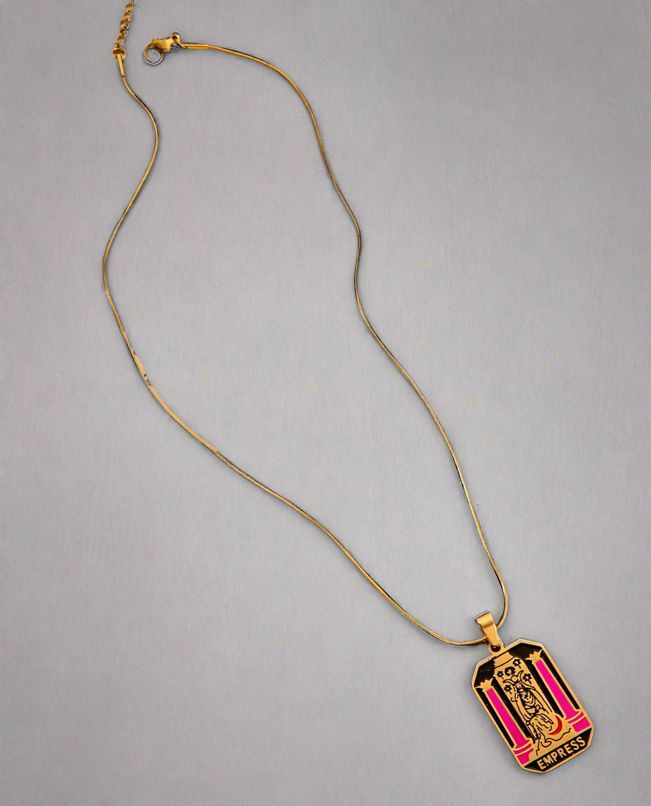 Hecate Oil Drip Tarot Card Necklaces / 18K Gold Plated - Nina Kane Jewellery