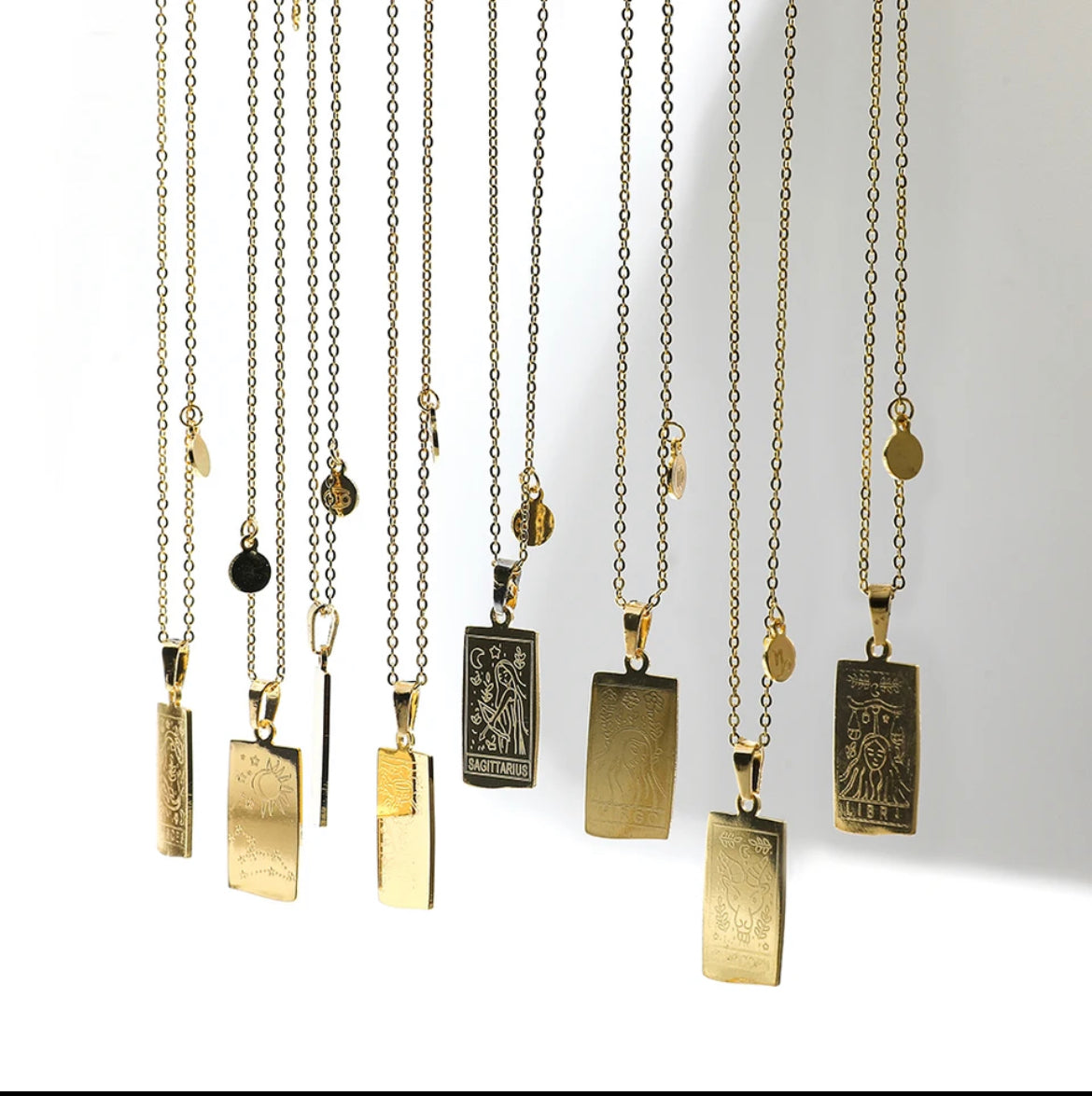 Atlantis Irregular Shape Zodiac Pendants / 18K Gold Plated - Nina Kane Jewellery