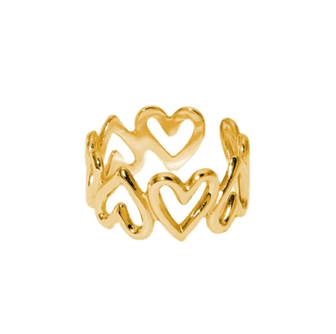 Gaia Love Heart Adjustable Ring / Stainless Steel