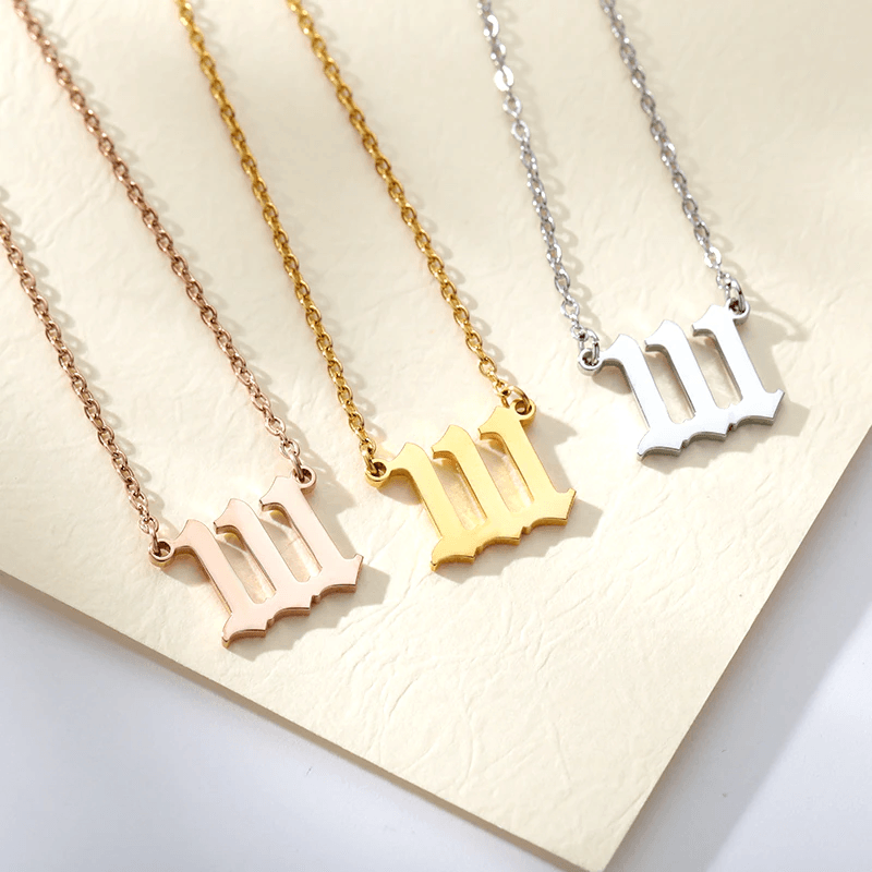Angel Number Chain Necklaces / Stainless Steel - Nina Kane Jewellery