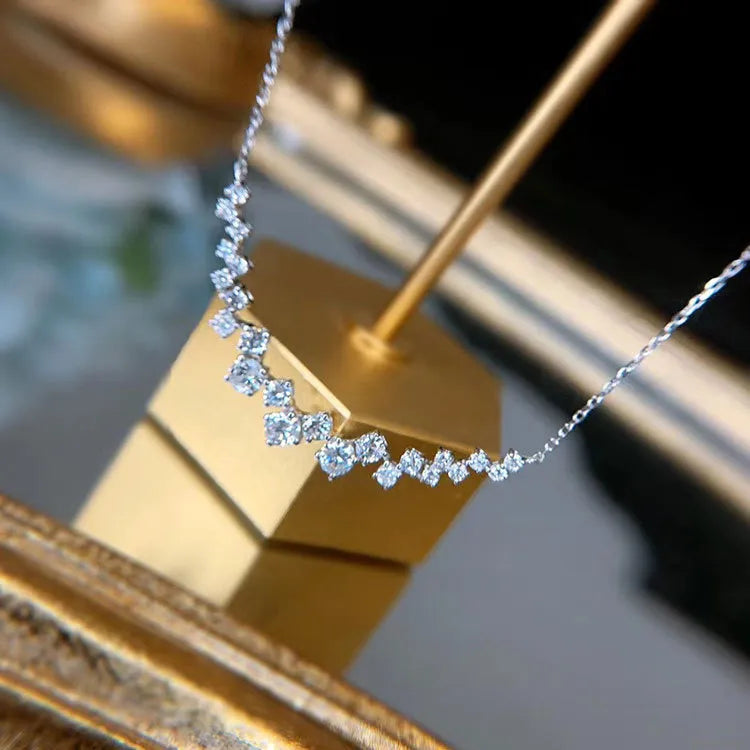 Alessia Zircon Diamond Necklace / Stainless Steel - Nina Kane Jewellery