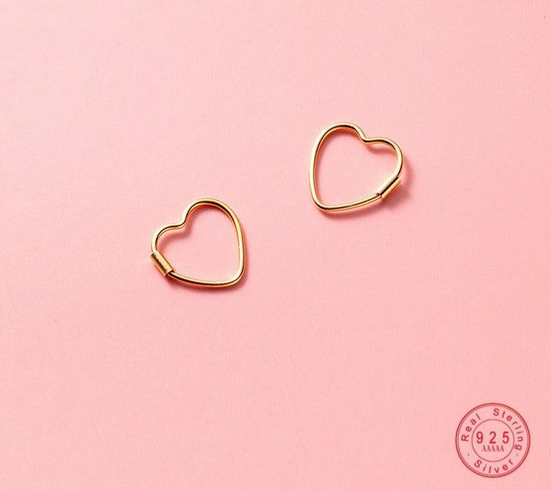 Valerie Heart Shaped Earrings / 925 Sterling Silver - Nina Kane Jewellery