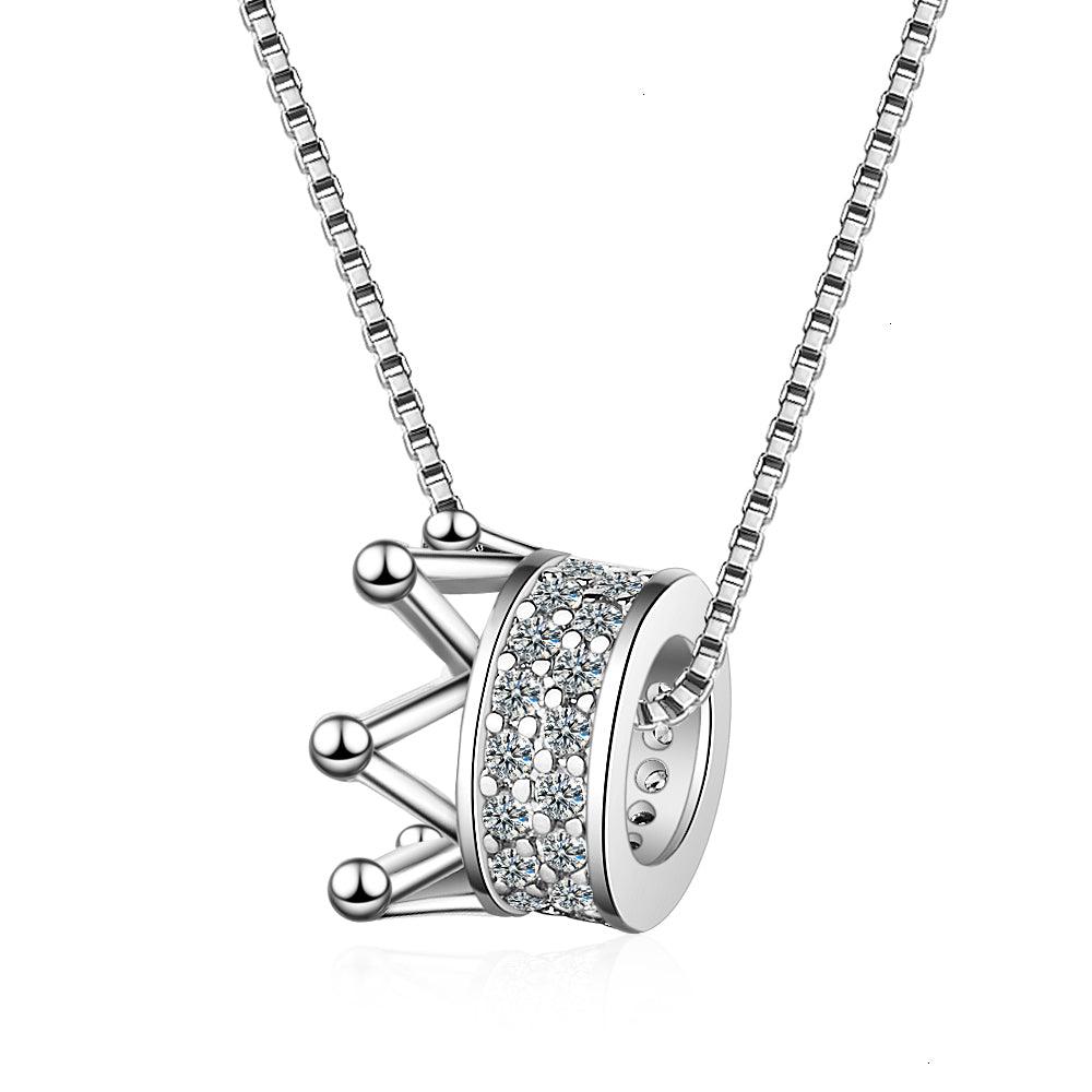 Regina Crown Pendant Necklace / 925 Sterling Silver - Nina Kane Jewellery