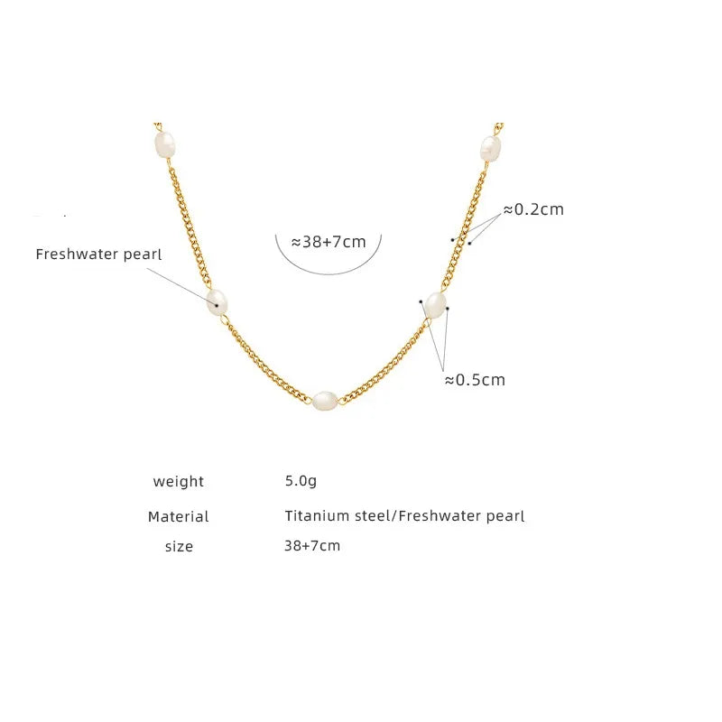 Lilly Freshwater Pearl Necklace / 18K Gold Plated - Nina Kane Jewellery