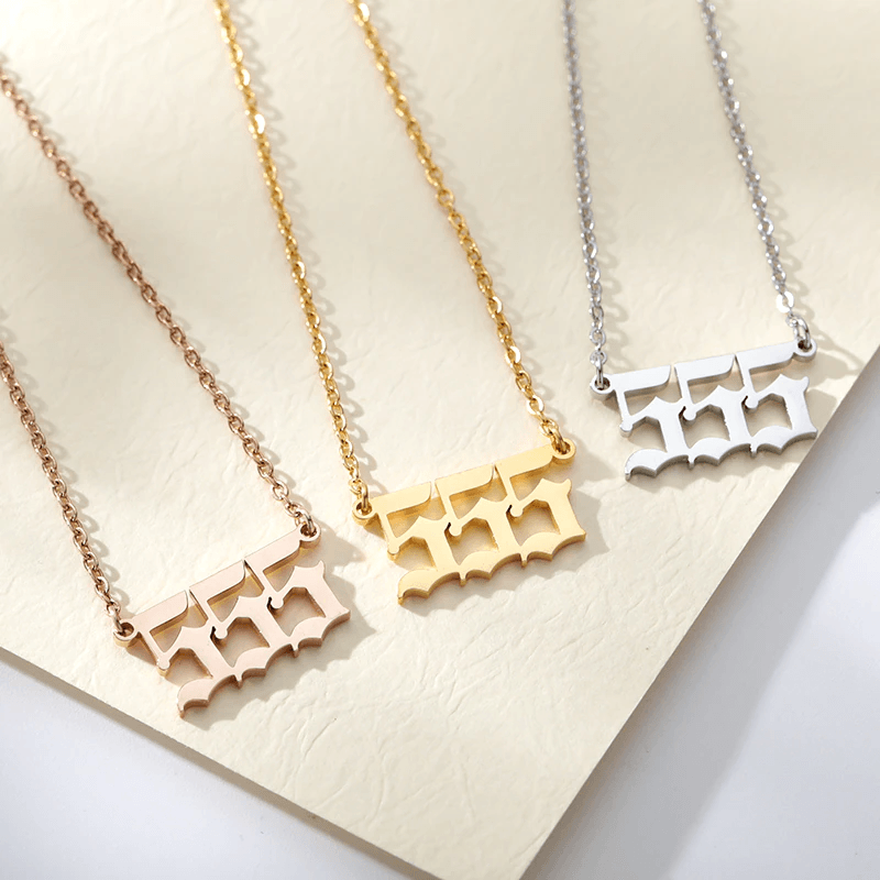Angel Number Chain Necklaces / Stainless Steel - Nina Kane Jewellery