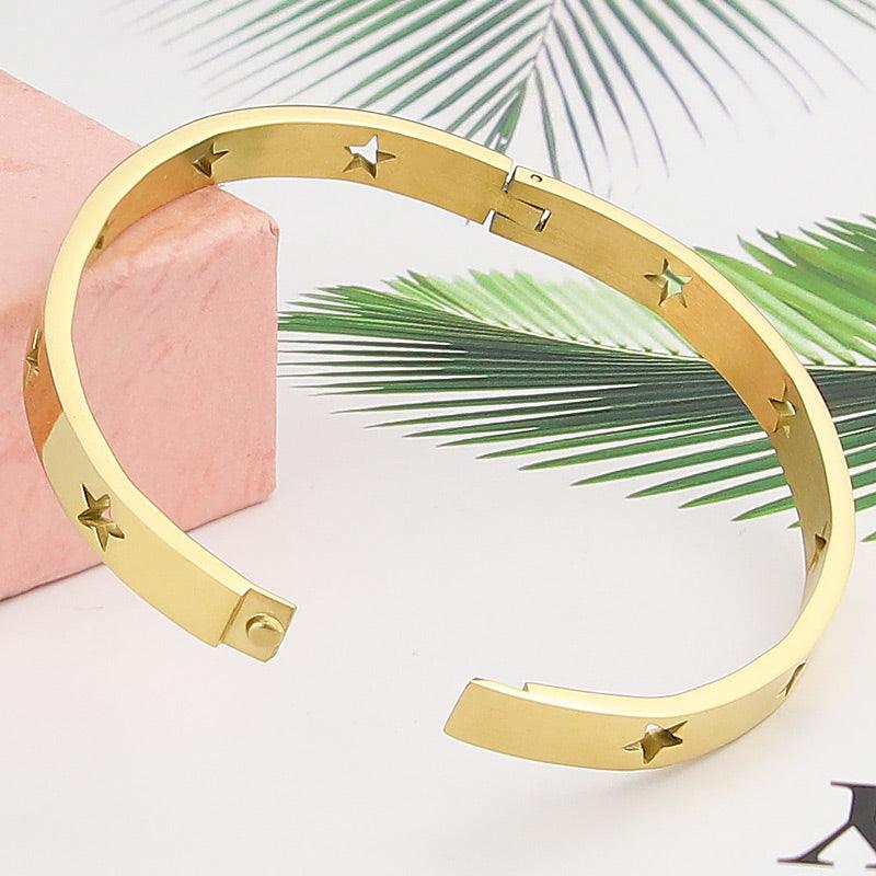 Tilly Star Spangled Bangles / Stainless Steel - Nina Kane Jewellery