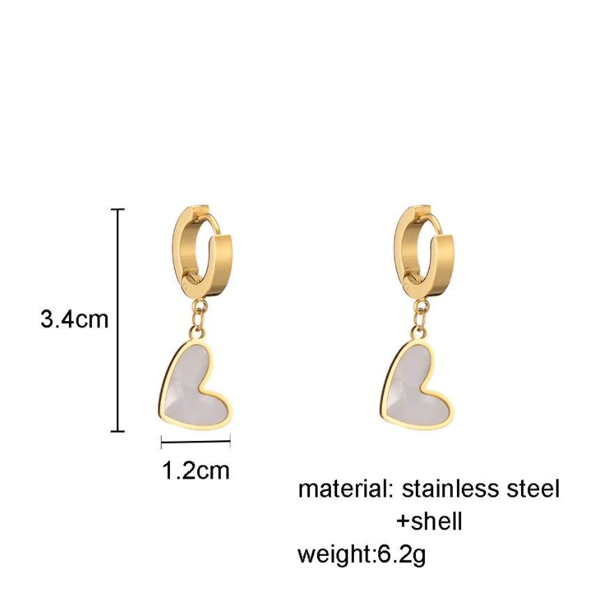 Scarlett Heart Shaped Hoop Earrings / Stainless Steel - Nina Kane Jewellery