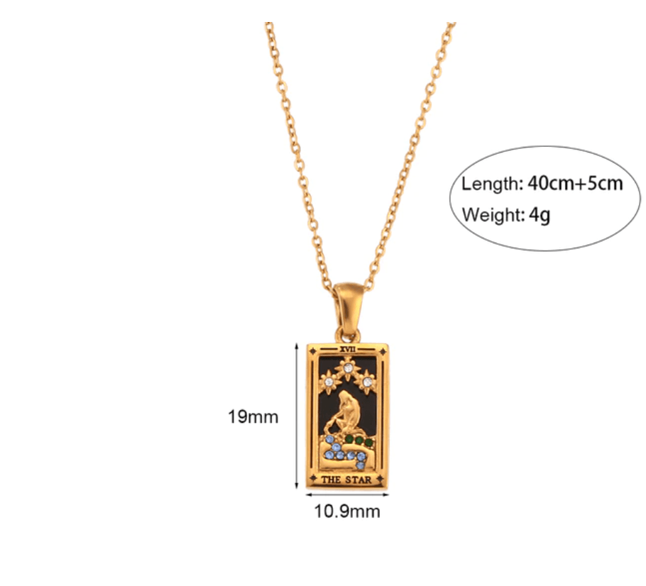 Evangeline Tarot Card Pendants / Stainless Steel - Nina Kane Jewellery