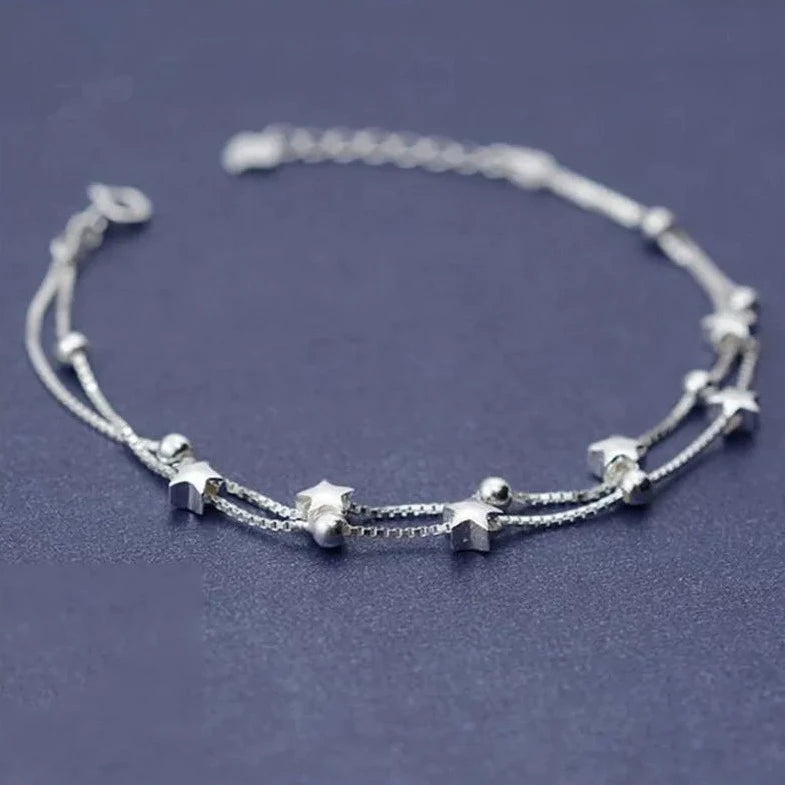 Verona Double Star Bracelet / Silver Plated - Nina Kane Jewellery