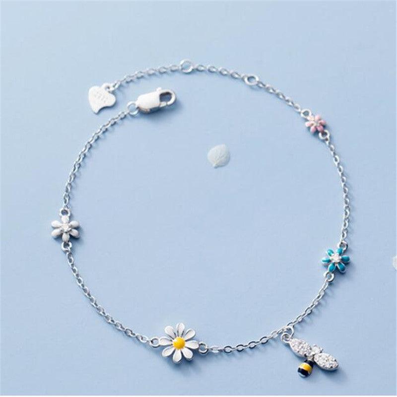 Silver Elena Bumble Bee Charm Bracelet / 925 Sterling Silver - Nina Kane Jewellery