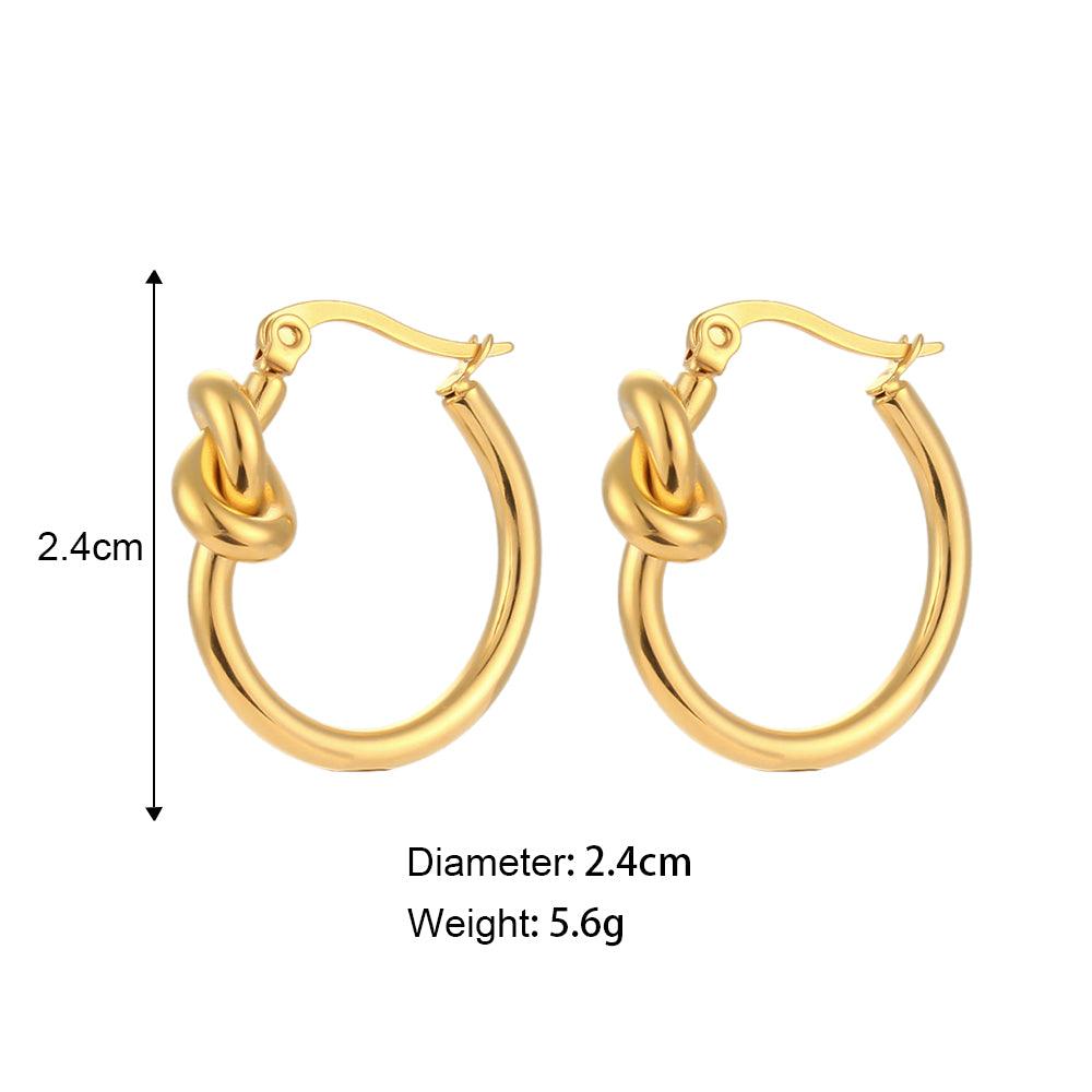 Blake Knot Hoop Earrings / 18K Gold Plated - Nina Kane Jewellery