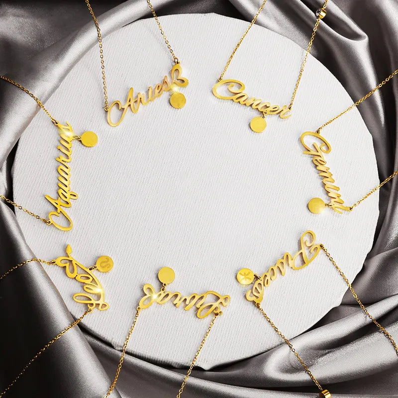 Layla Horoscope Sign Pendants / 14K Gold Plated - Nina Kane Jewellery