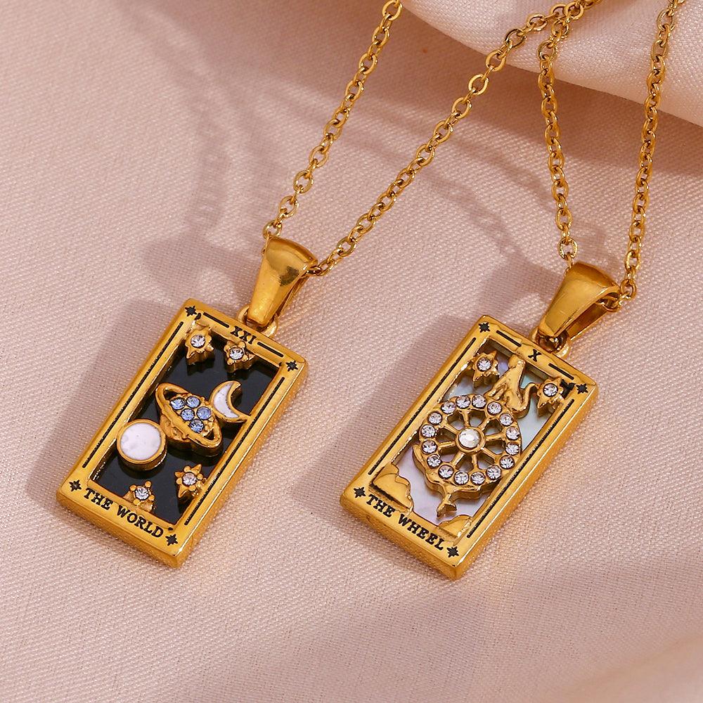 Evangeline Tarot Card Pendants / Stainless Steel - Nina Kane Jewellery