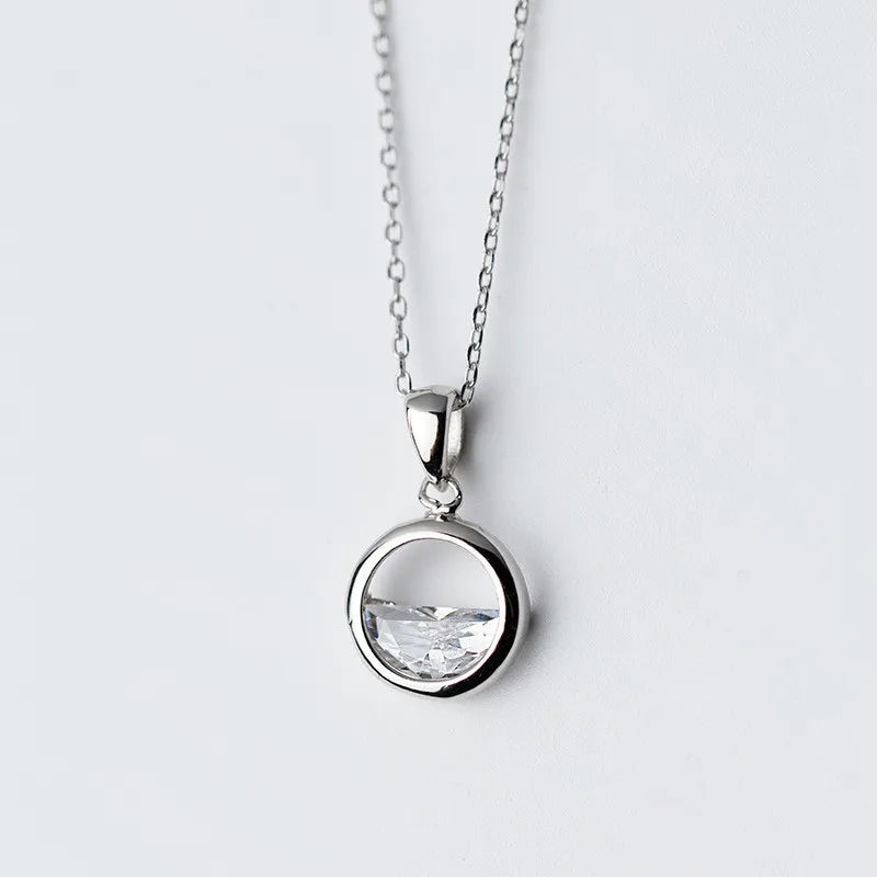 Molly Round Crystal Necklace / 925 Sterling Silver - Nina Kane Jewellery
