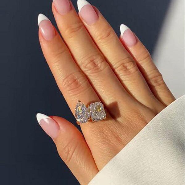 Brianna Double Cocktail Ring / Stainless Steel - Nina Kane Jewellery