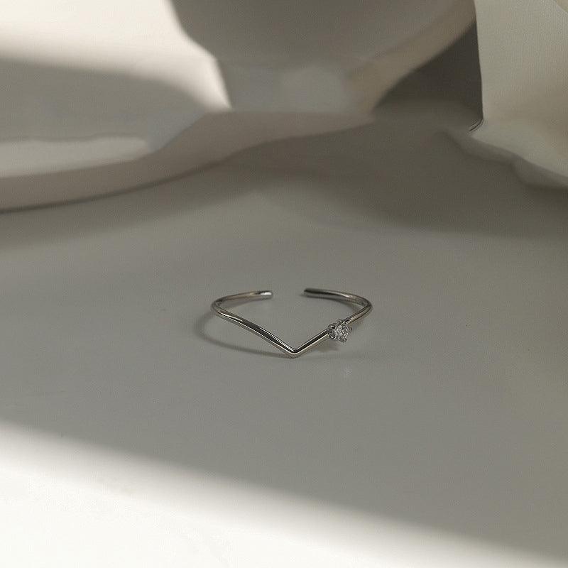 Kara V Shape Ring / 925 Sterling Silver - Nina Kane Jewellery