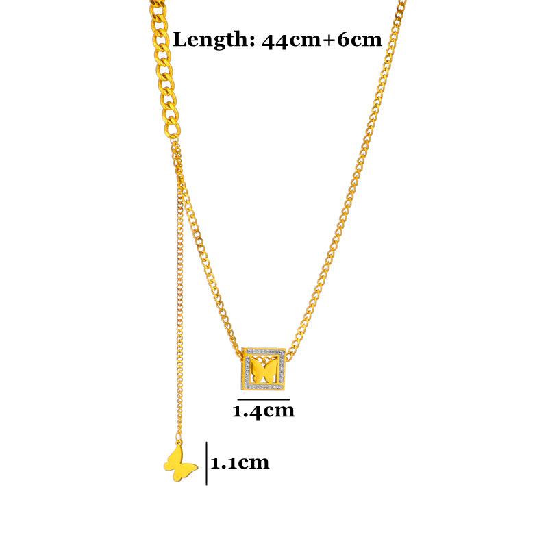 Gabriella Butterfly Pendant / Stainless Steel - Nina Kane Jewellery