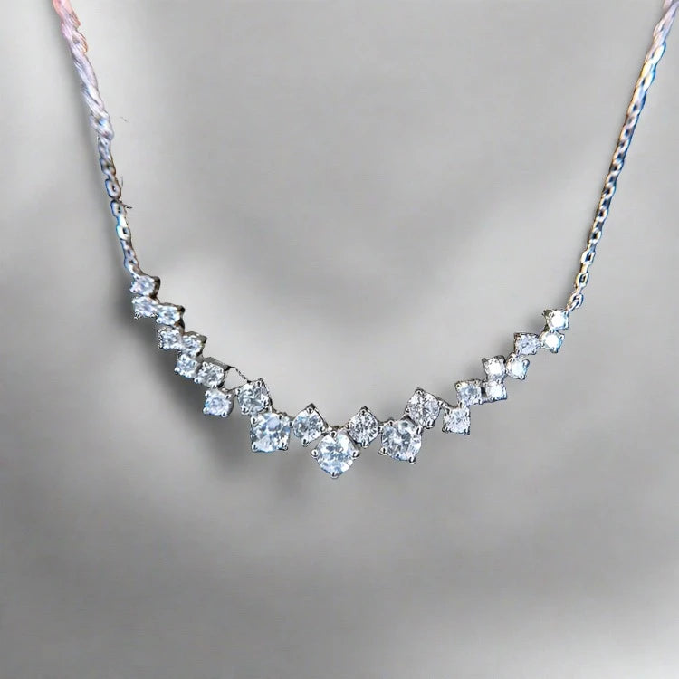 Alessia Zircon Diamond Necklace / Stainless Steel - Nina Kane Jewellery