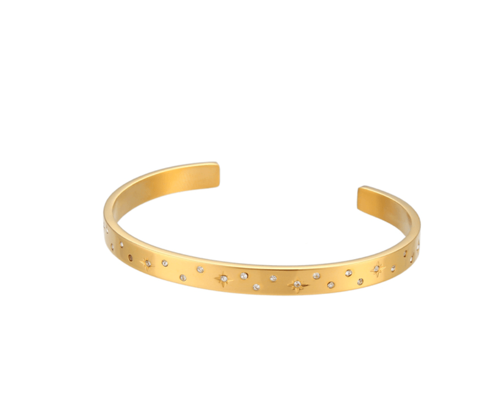 Tamara Star Studded Bangle / 18K God Plated - Nina Kane Jewellery