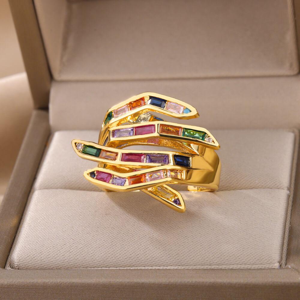 Porter Crossed Hands Ring/ Stainless Steel - Nina Kane Jewellery