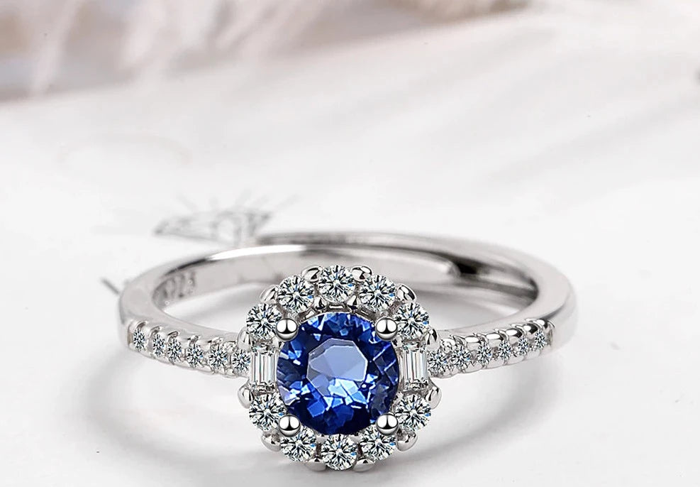 Bianca Royal Sapphire Ring / 925 Sterling Silver - Nina Kane Jewellery