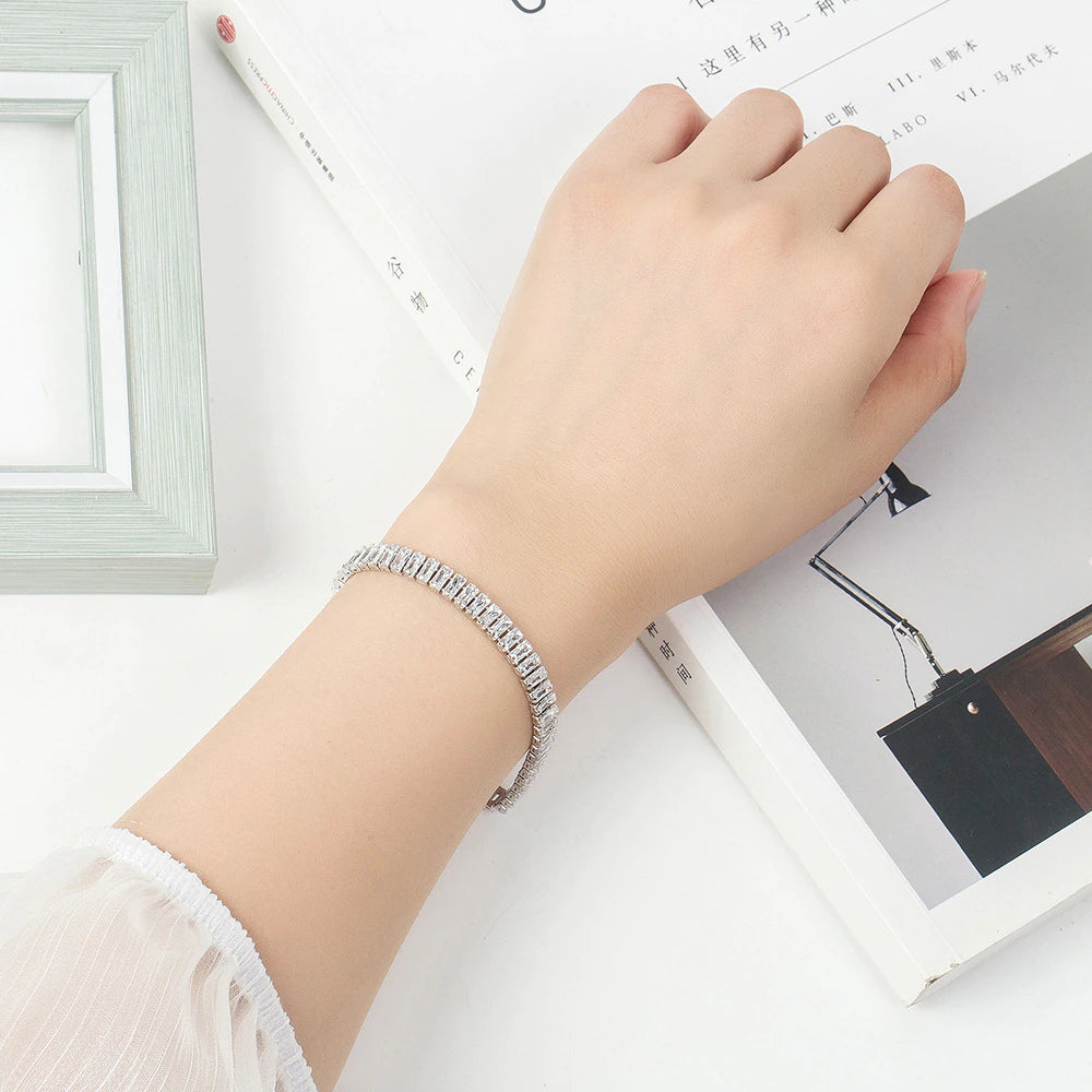 Gigi Luxury Crystal Tennis Bracelet / 925 Sterling Silver - Nina Kane Jewellery